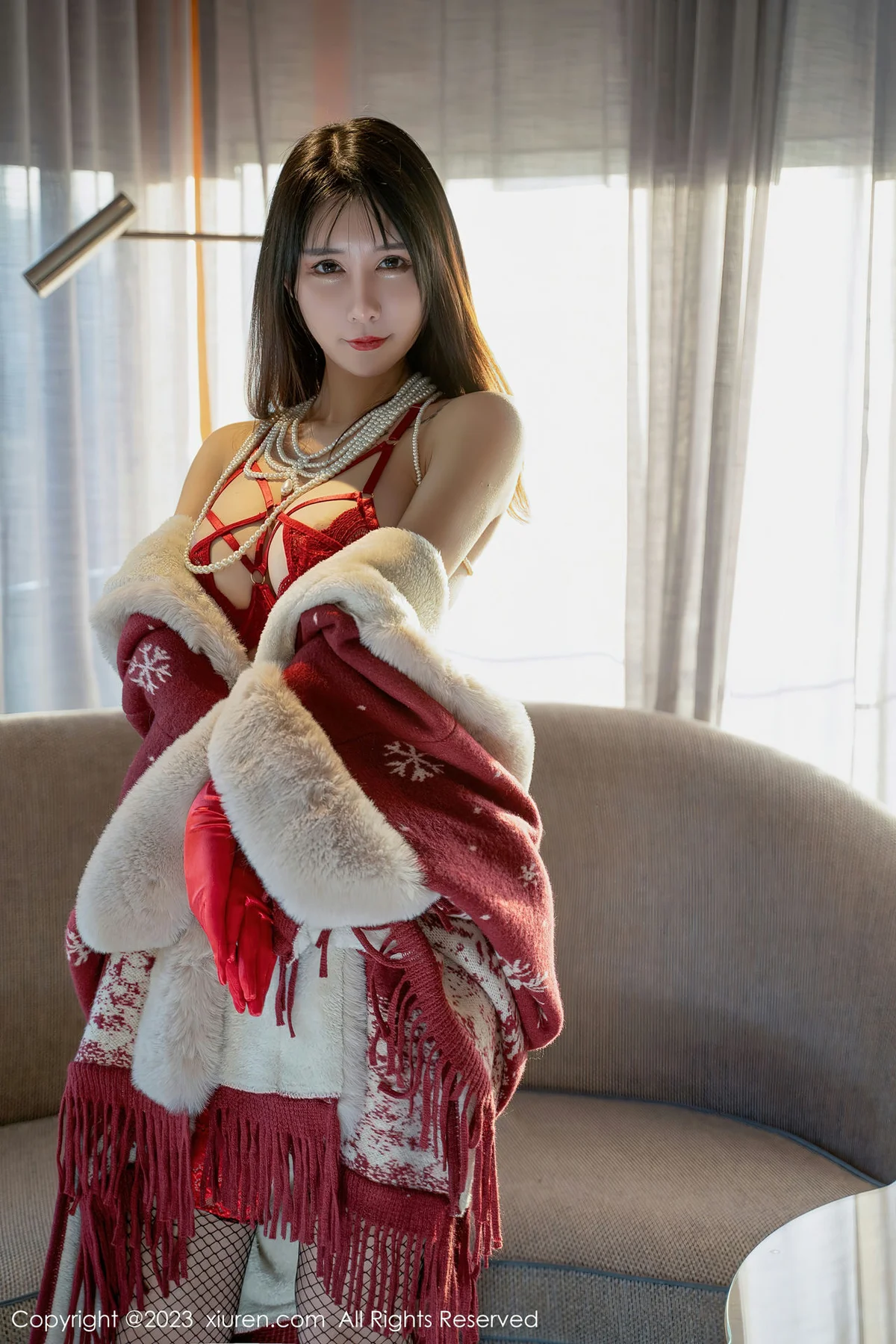 XiuRen 秀人 No.6188 夏沫沫 网袜红内衣 - 2