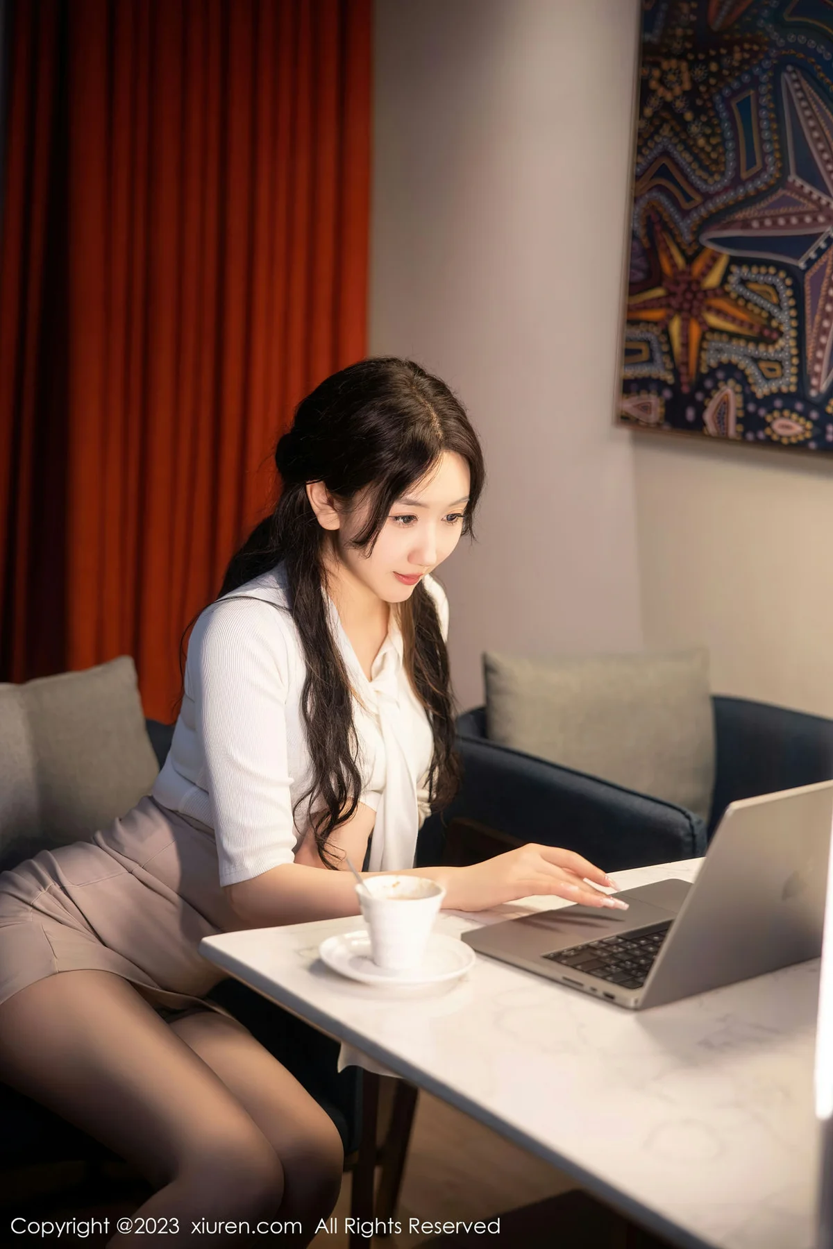 XiuRen 秀人 No.6207 江真真 白色Ol职业服写真 - 10