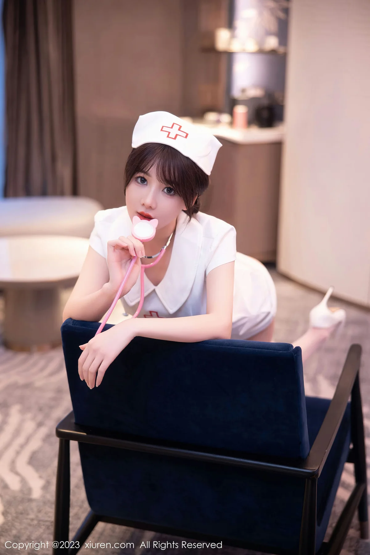 XiuRen 秀人 No.6221 婠婠么 白色情趣护士性感写真 - 5