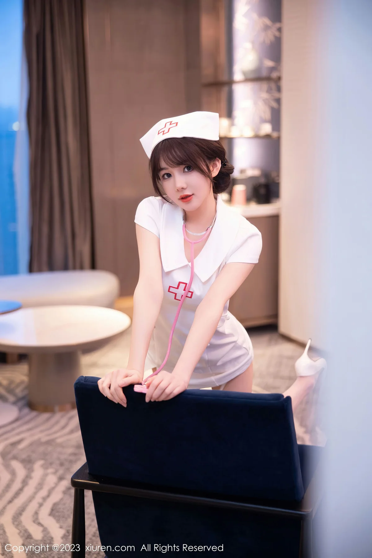 XiuRen 秀人 No.6221 婠婠么 白色情趣护士性感写真 - 6