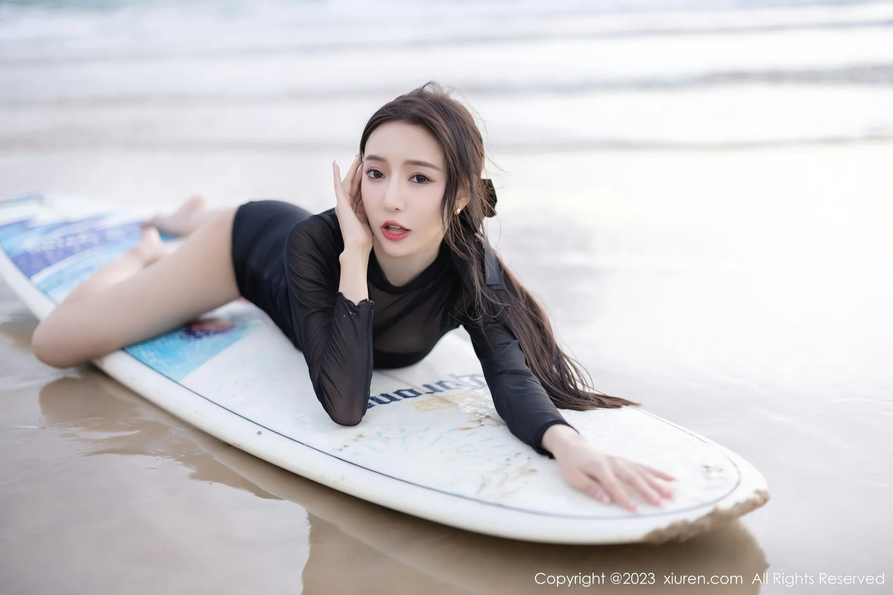 XiuRen 秀人 No.6222 王馨瑶yanni 黑色泳装玉体海南岛旅拍 - 10