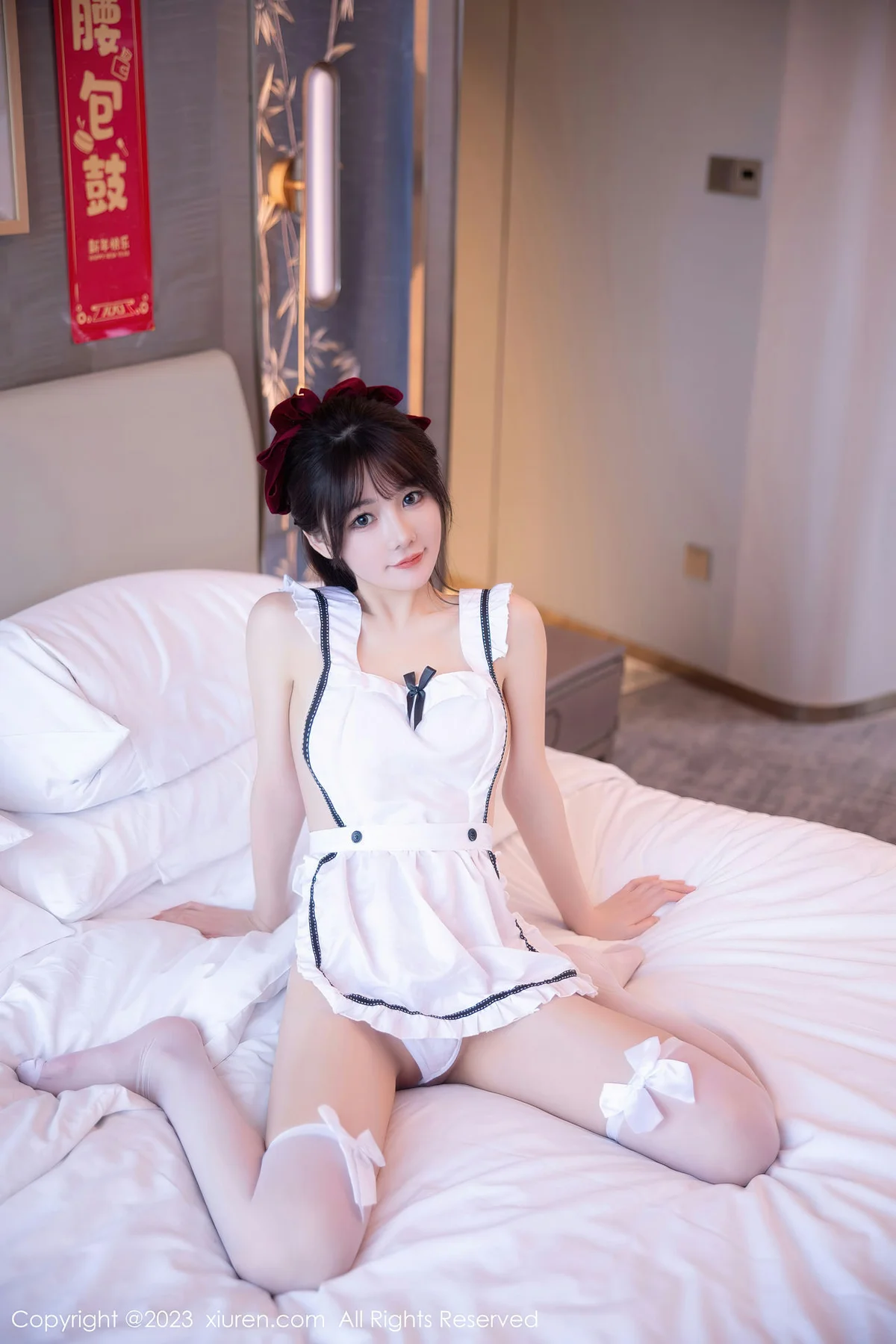 XiuRen 秀人 No.6299 婠婠么 白色女仆性感写真 - 7