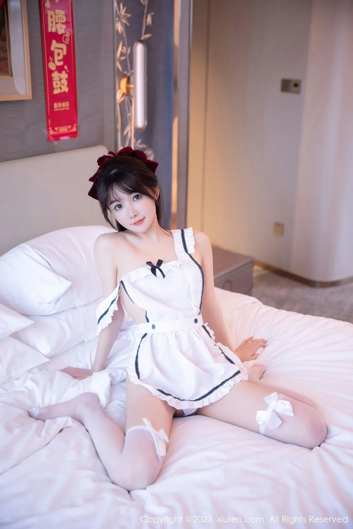 XiuRen 秀人 No.6299 婠婠么 白色女仆性感写真 - 8