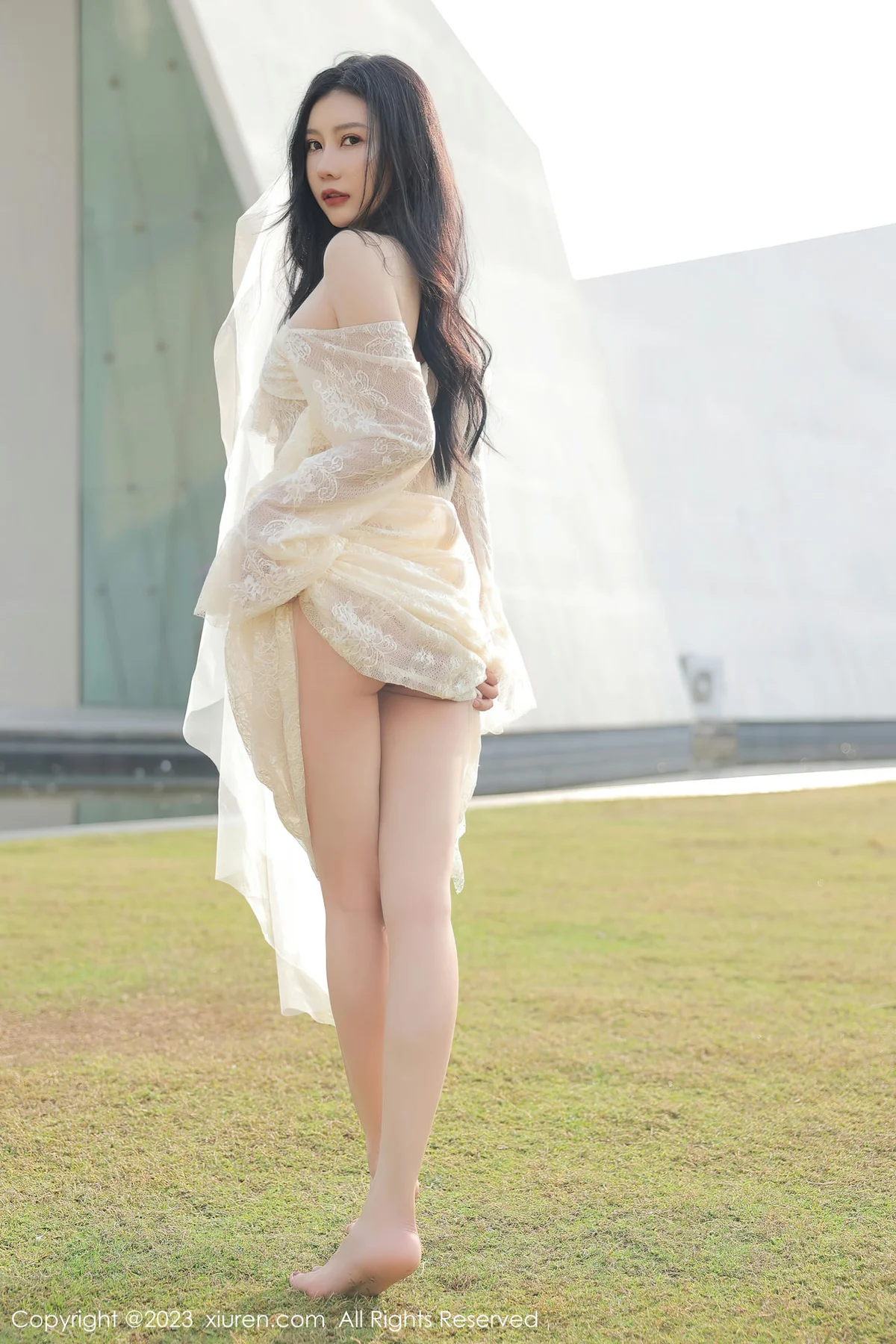 XiuRen 秀人 No.6303 尹甜甜 白色蕾丝婚纱海南旅拍 - 7