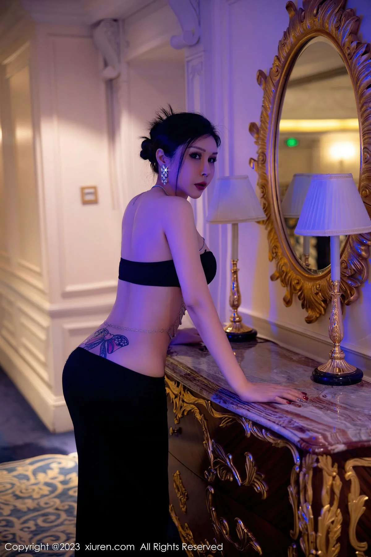 XiuRen 秀人 No.6304 田冰冰 黑色长裙性感写真 - 5