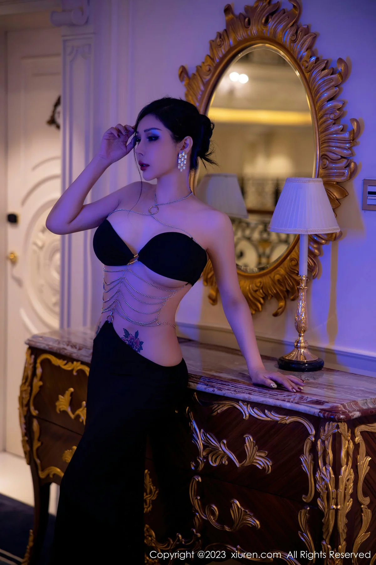 XiuRen 秀人 No.6304 田冰冰 黑色长裙性感写真 - 7