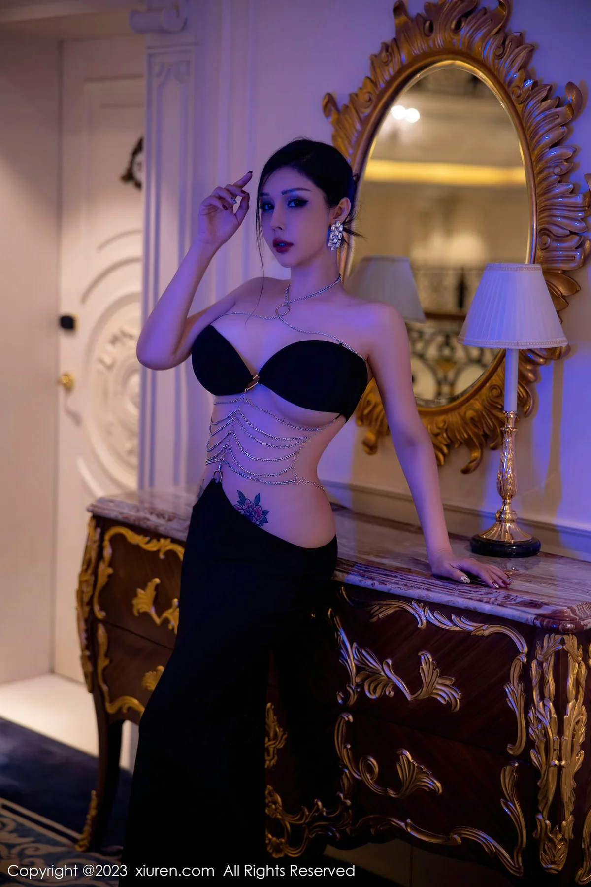 XiuRen 秀人 No.6304 田冰冰 黑色长裙性感写真 - 8