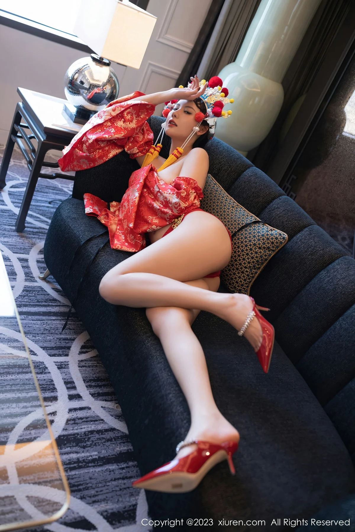 XiuRen 秀人 No.6308 就是阿朱啊 喜庆花嫁主题澳门旅拍111 - 3