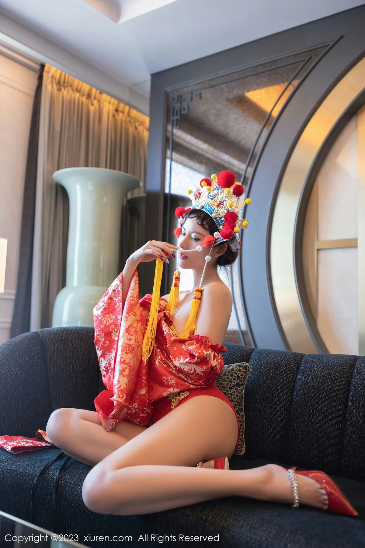 XiuRen 秀人 No.6308 就是阿朱啊 喜庆花嫁主题澳门旅拍111 - 4