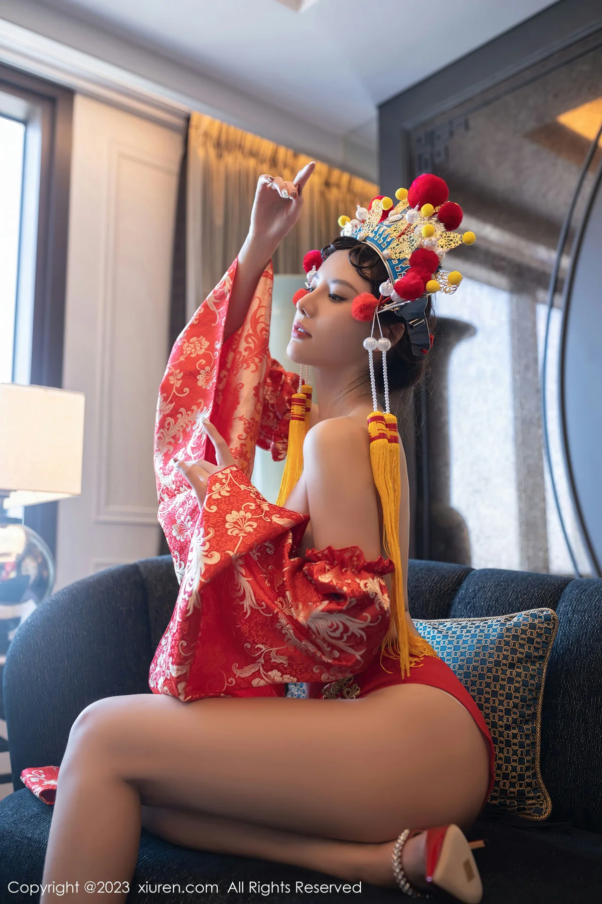 XiuRen 秀人 No.6308 就是阿朱啊 喜庆花嫁主题澳门旅拍111 - 5