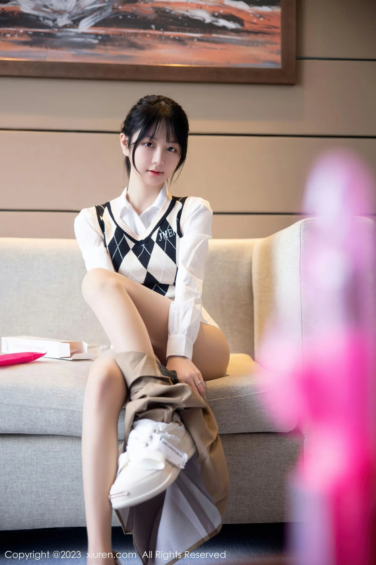 XiuRen 秀人 No.6329 谢小蒽 新人性感学妹装扮第二套写真111 - 3