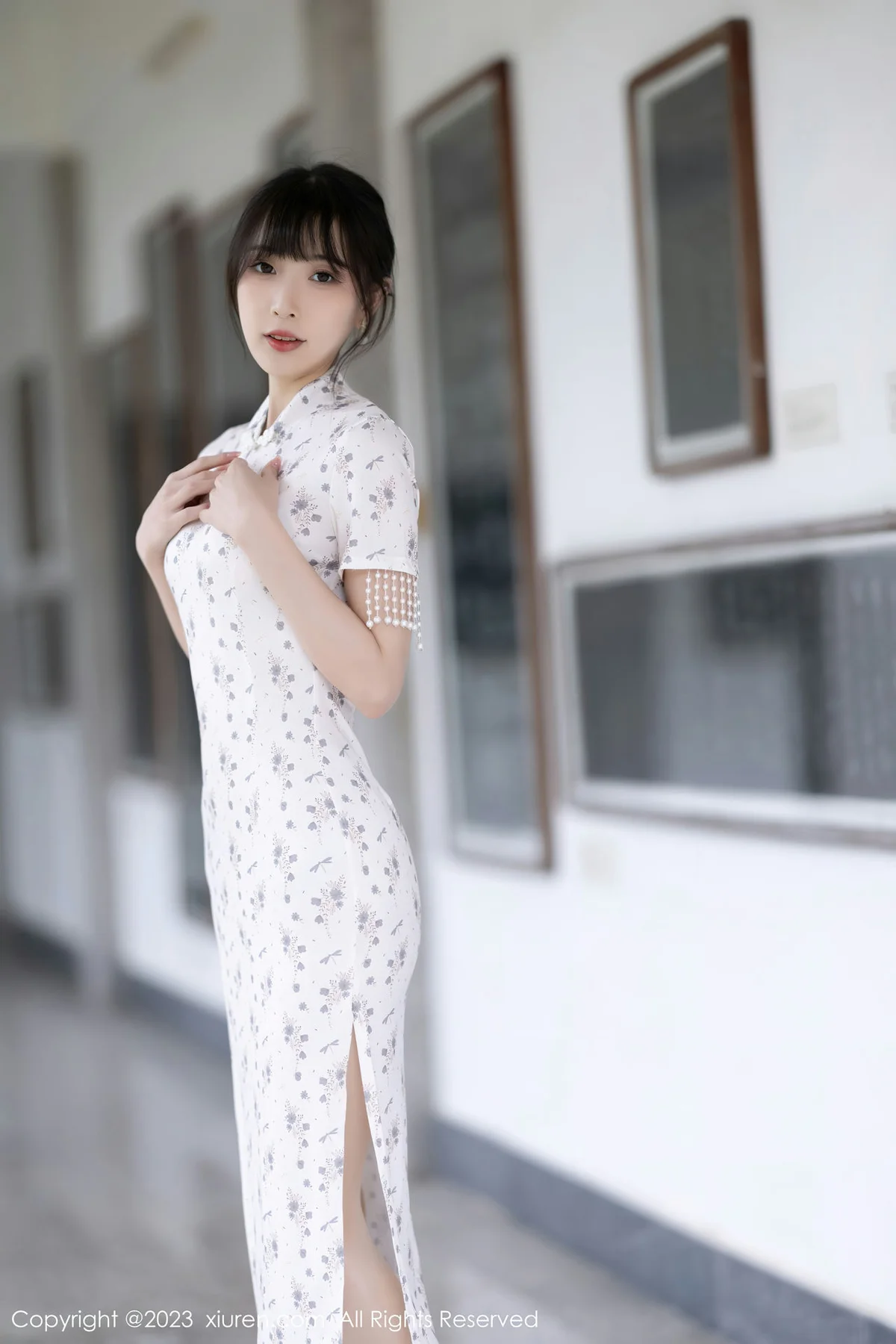 XiuRen 秀人 No.6346 林星阑 浅色短款旗袍写真1 - 7