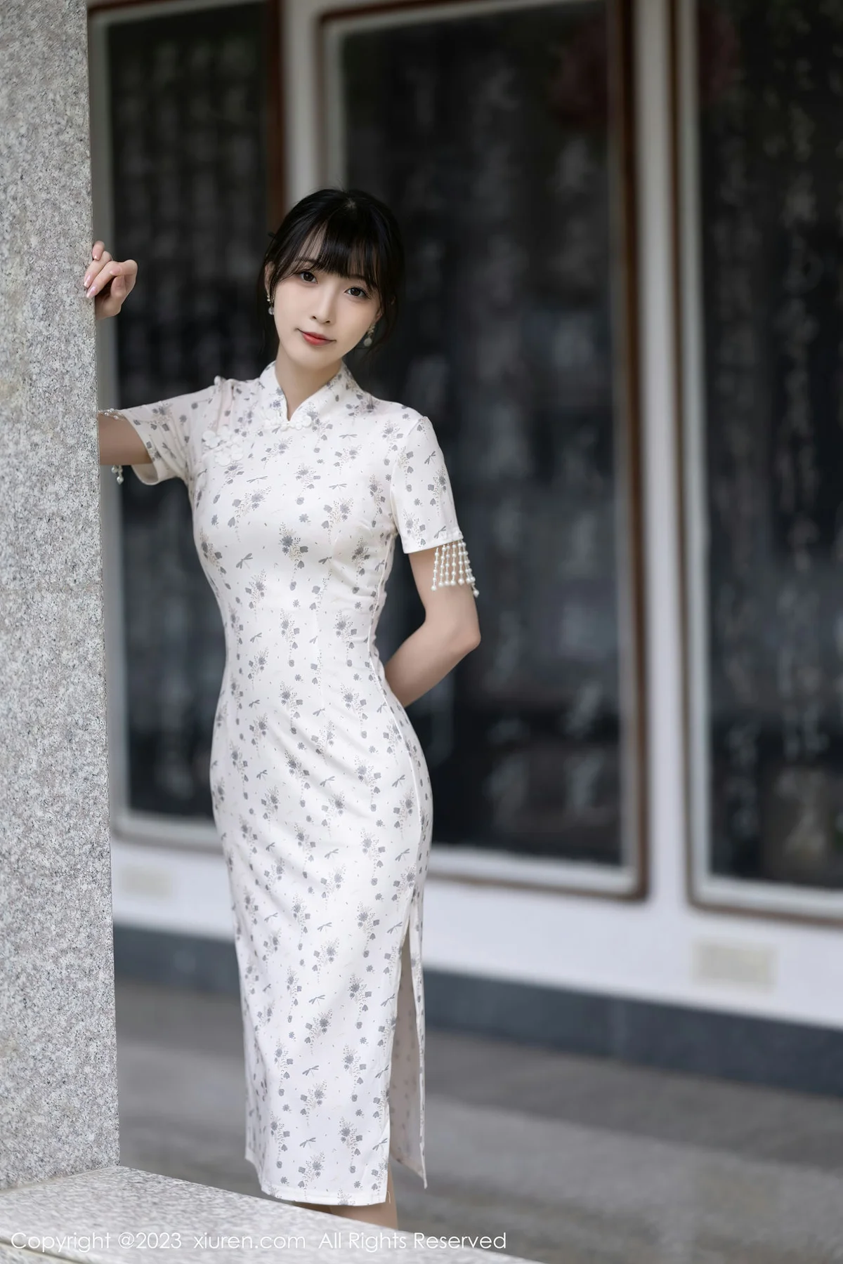 XiuRen 秀人 No.6346 林星阑 浅色短款旗袍写真1 - 8