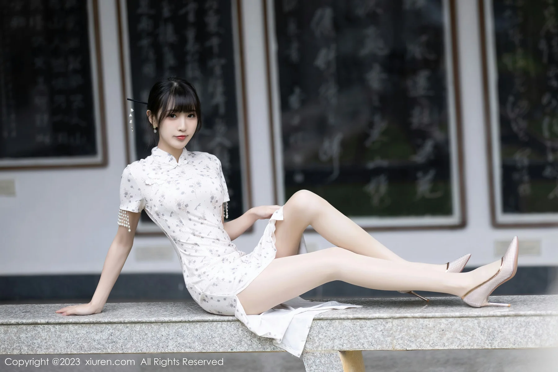 XiuRen 秀人 No.6346 林星阑 浅色短款旗袍写真1 - 9