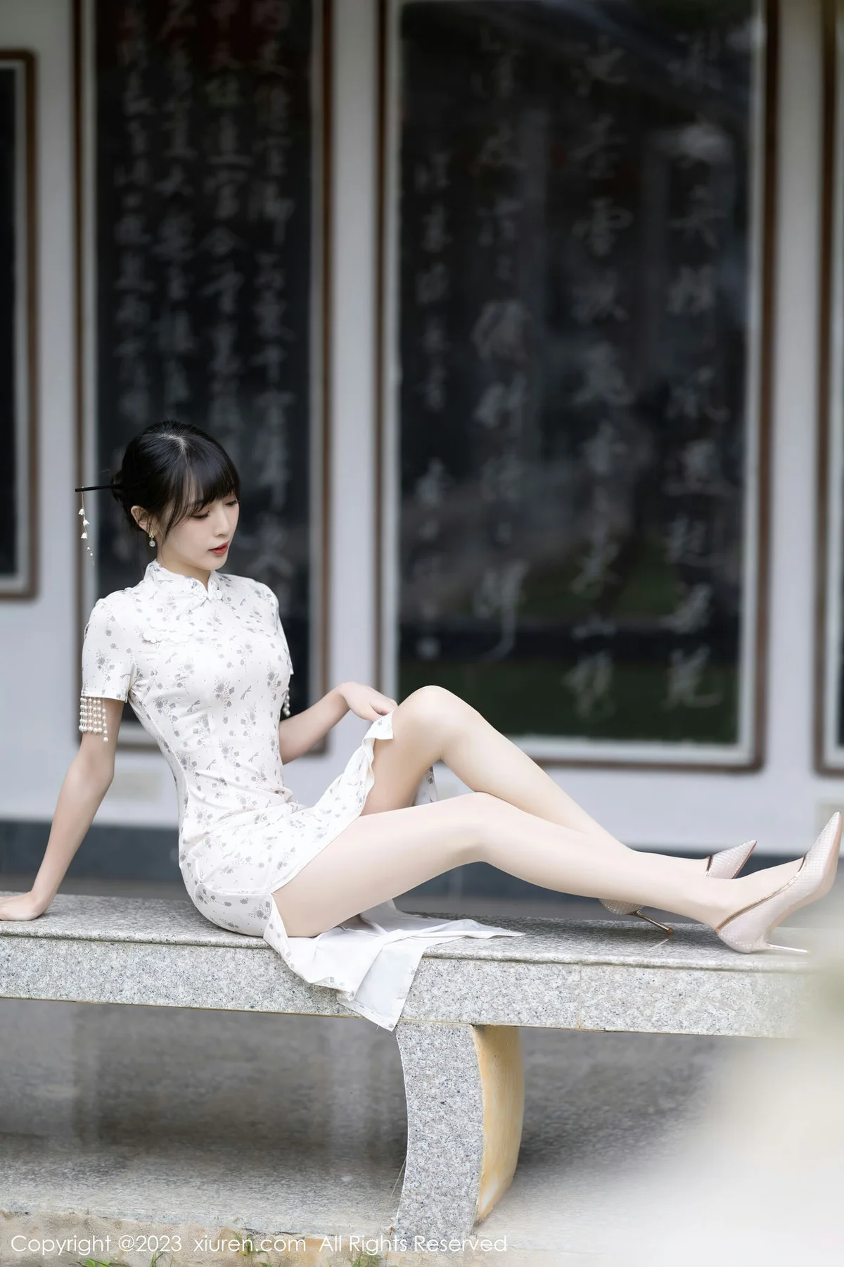 XiuRen 秀人 No.6346 林星阑 浅色短款旗袍写真1 - 10