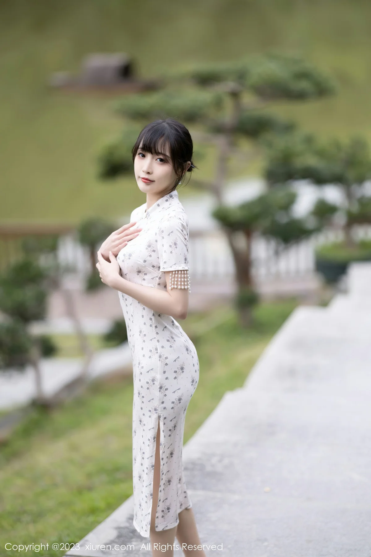 XiuRen 秀人 No.6346 林星阑 浅色短款旗袍写真1 - 6