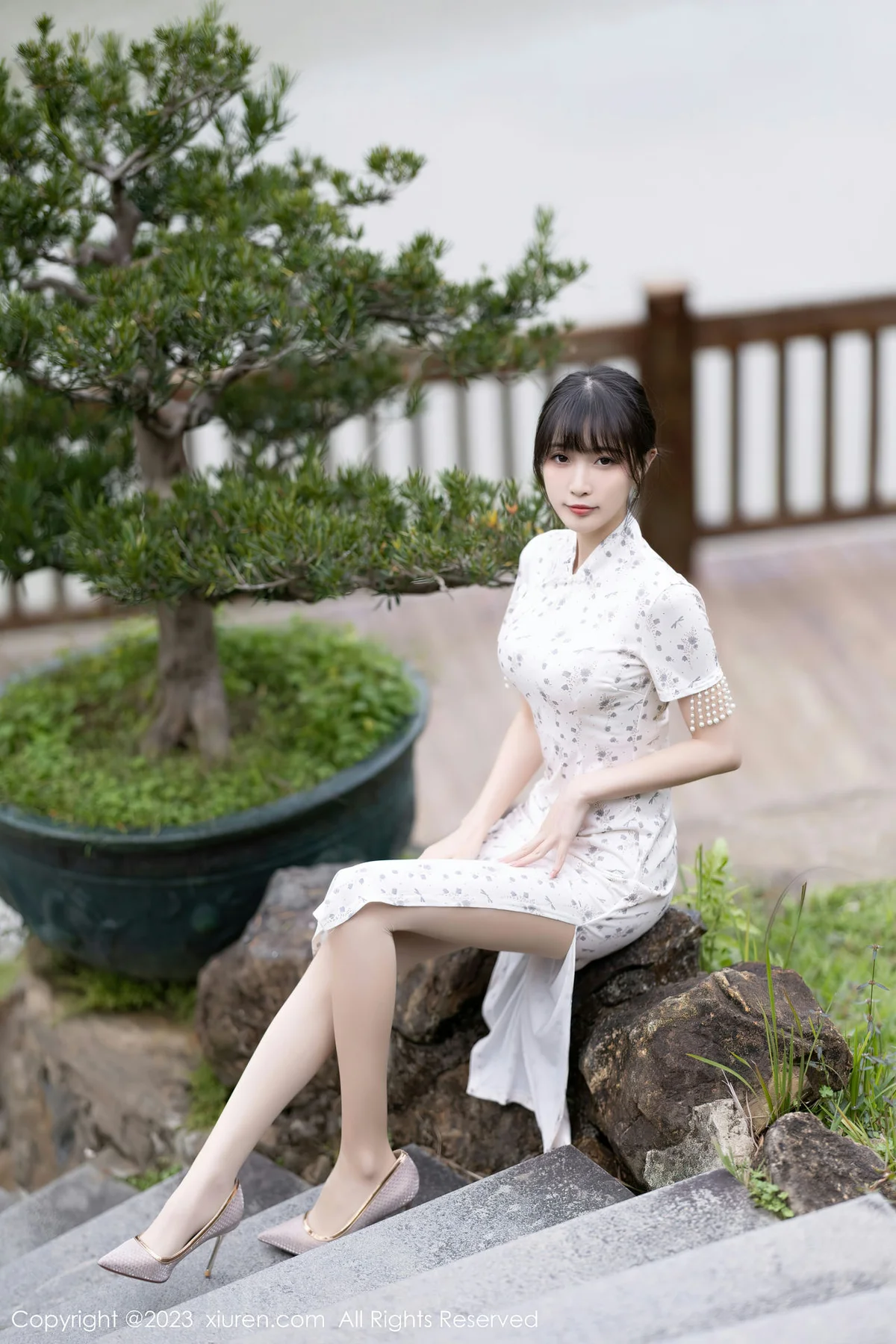 XiuRen 秀人 No.6346 林星阑 浅色短款旗袍写真1 - 7