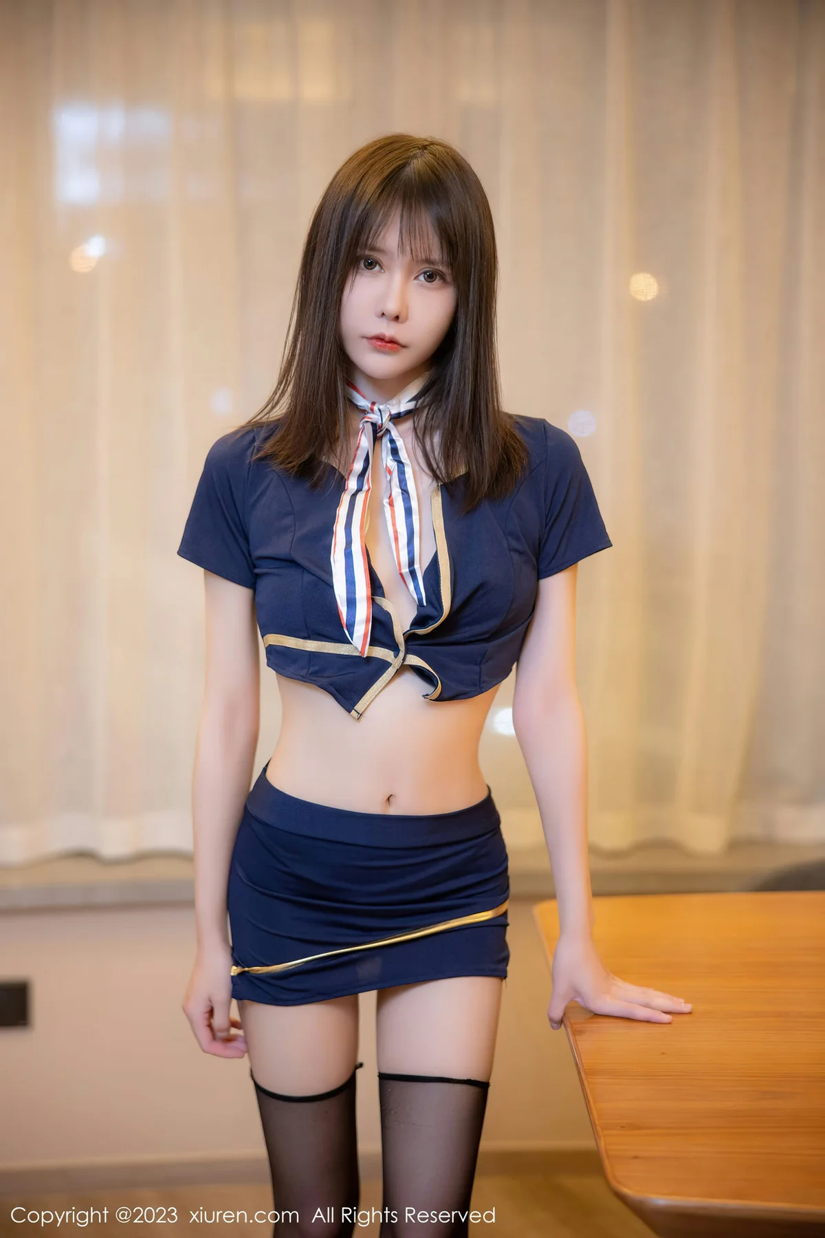 XiuRen 秀人 No.6354 甜佳佳 蓝色短款制服第二套写真3 - 8