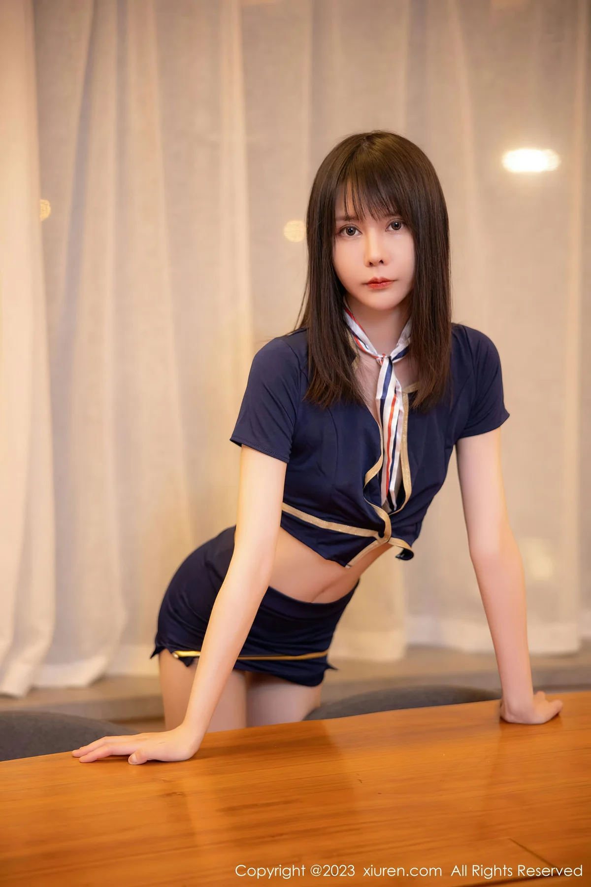 XiuRen 秀人 No.6354 甜佳佳 蓝色短款制服第二套写真3 - 8