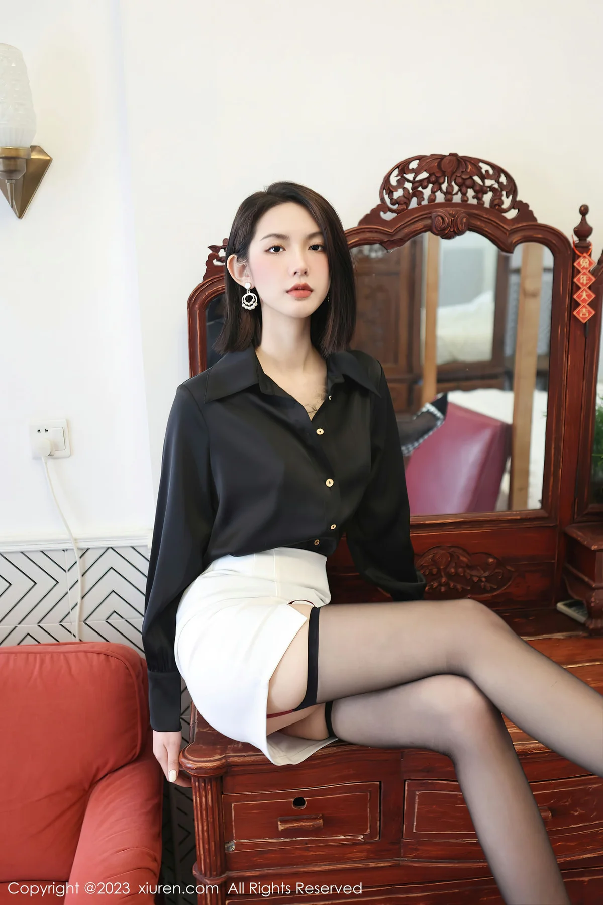 XiuRen 秀人 No.6356 乔一一 红色蕾丝情趣内衣1 - 9