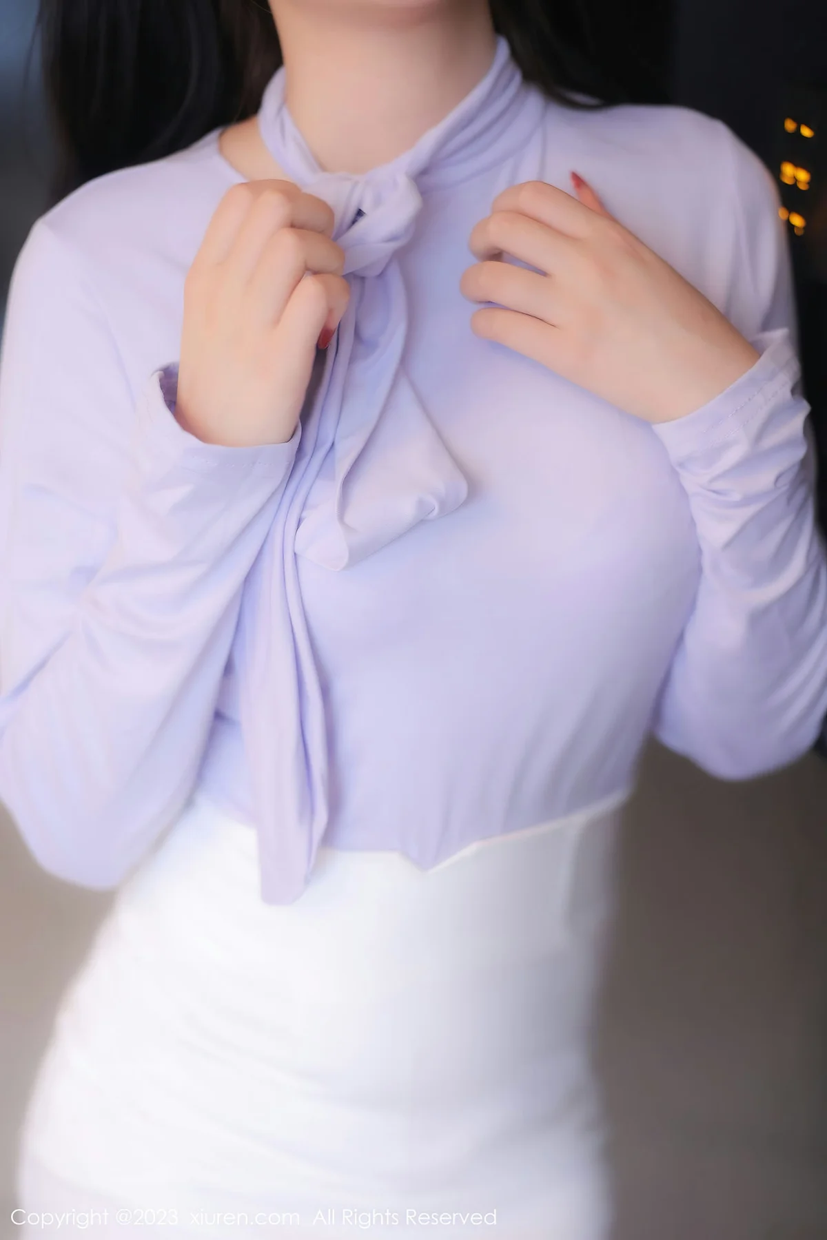 XiuRen 秀人 No.6389 江真真 白色蕾丝内衣性感写真 - 2