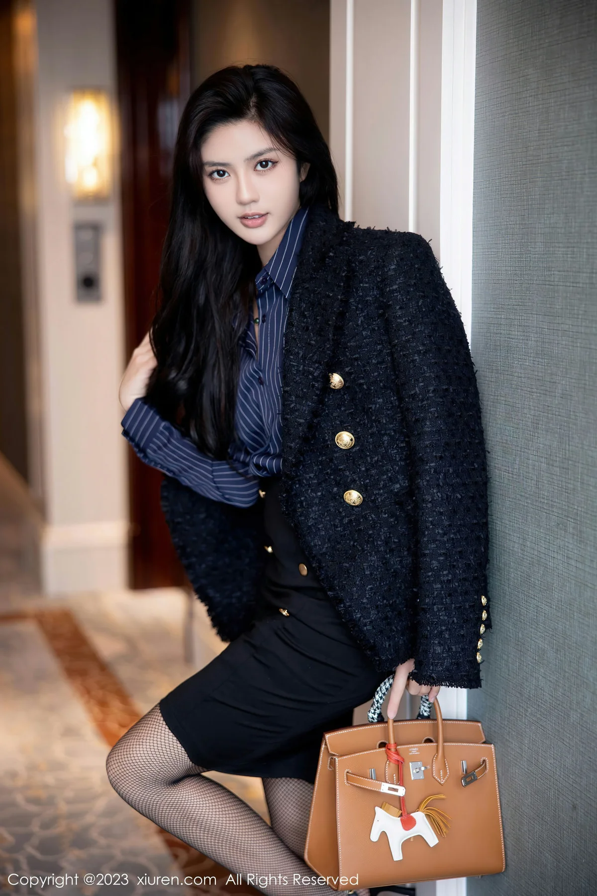 XiuRen 秀人 No.6391 浅浅Danny 深蓝色制服性感写真3 - 9