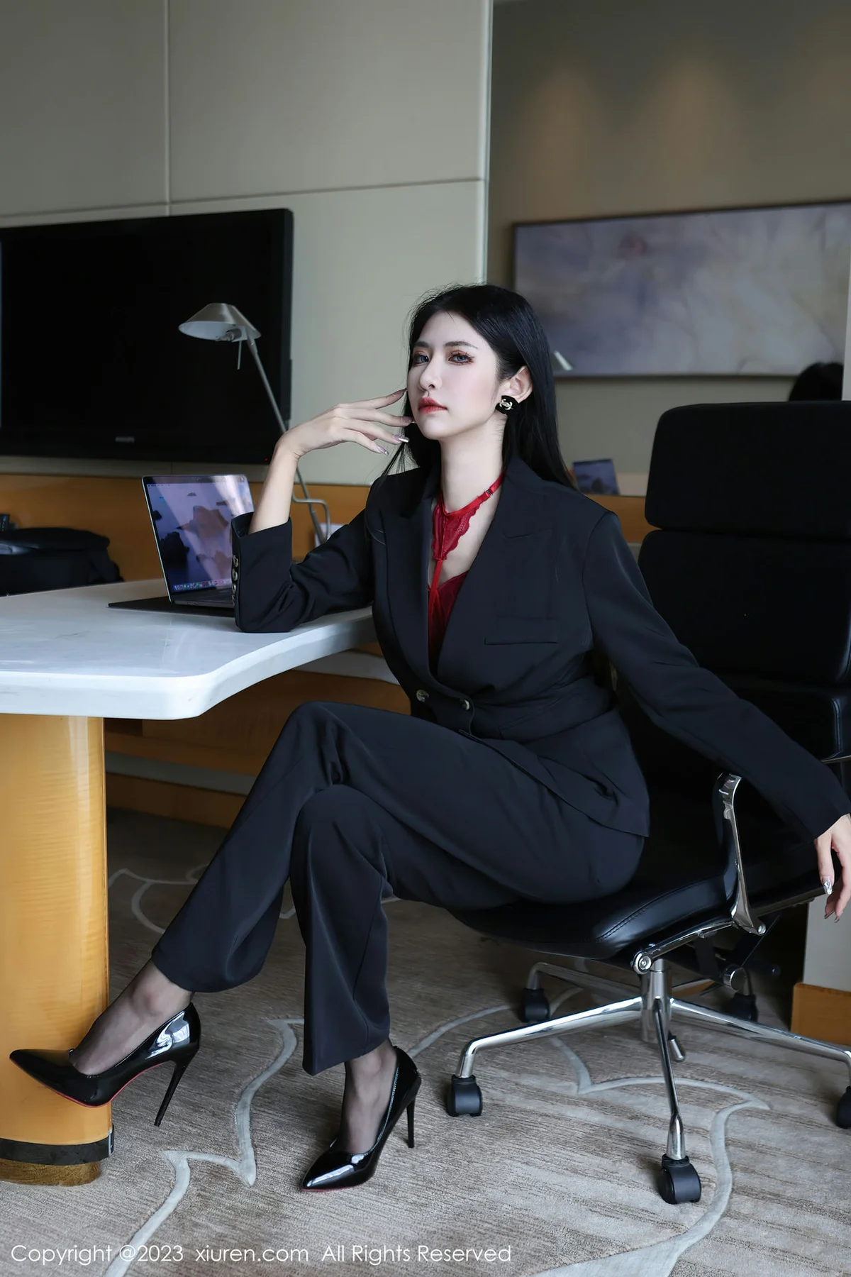 XiuRen 秀人 No.6402 依娜Yina 首套写真红色蕾丝内衣22 - 6