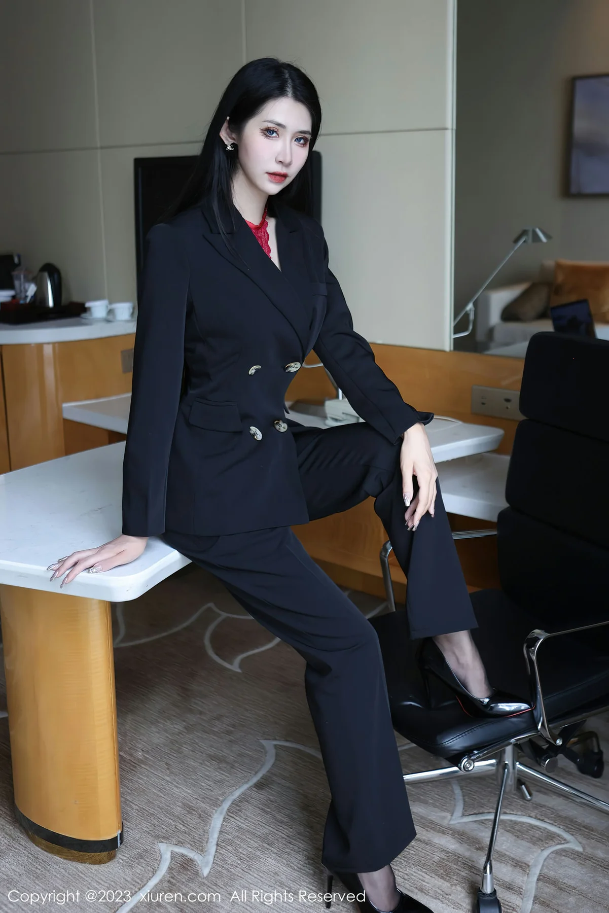 XiuRen 秀人 No.6402 依娜Yina 首套写真红色蕾丝内衣22 - 8