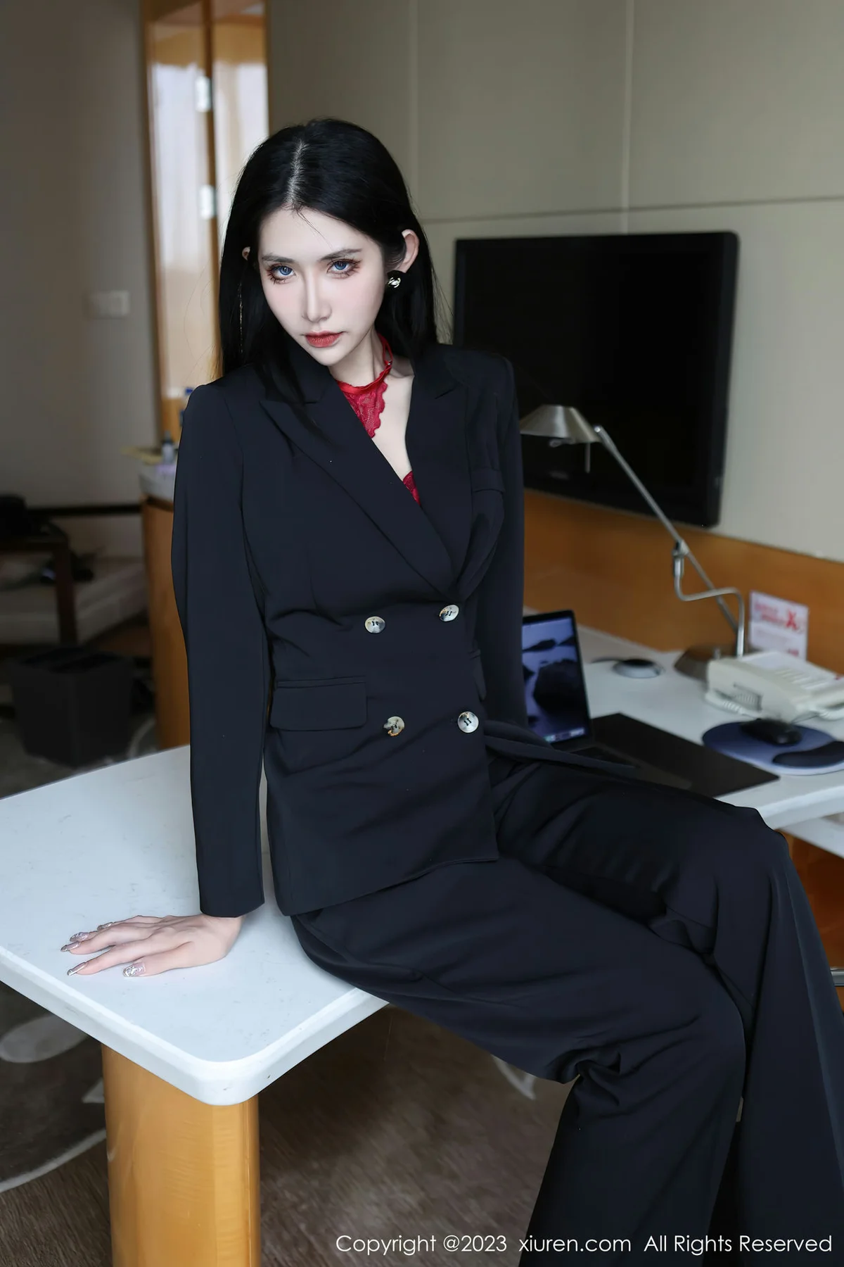 XiuRen 秀人 No.6402 依娜Yina 首套写真红色蕾丝内衣22 - 10