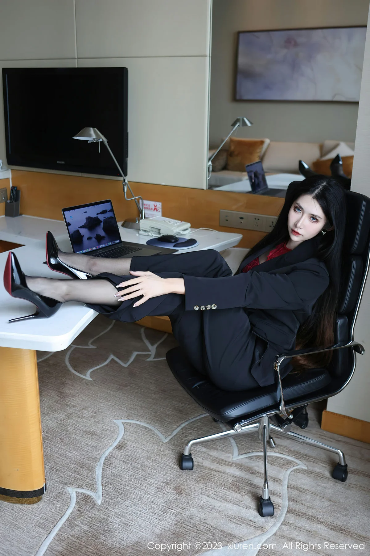 XiuRen 秀人 No.6402 依娜Yina 首套写真红色蕾丝内衣22 - 6