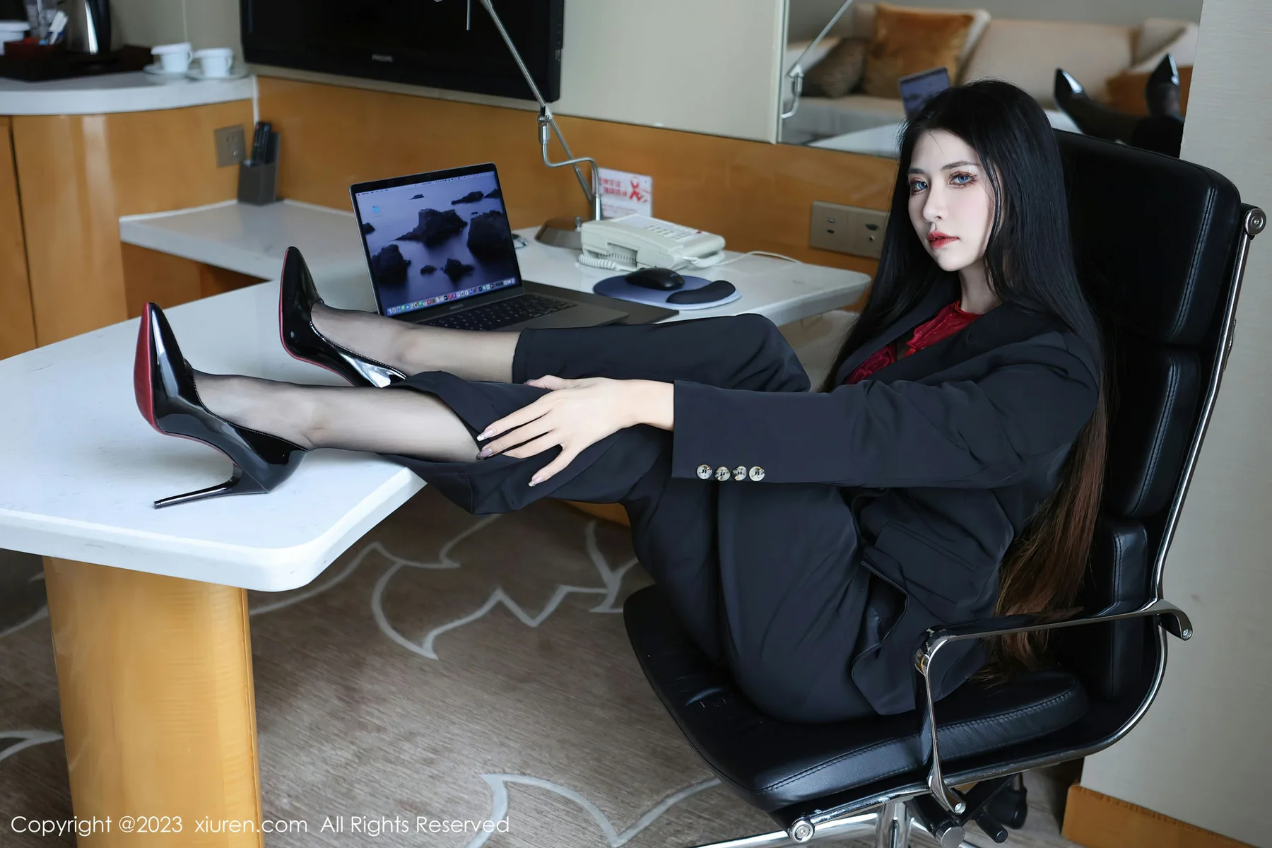 XiuRen 秀人 No.6402 依娜Yina 首套写真红色蕾丝内衣22 - 7