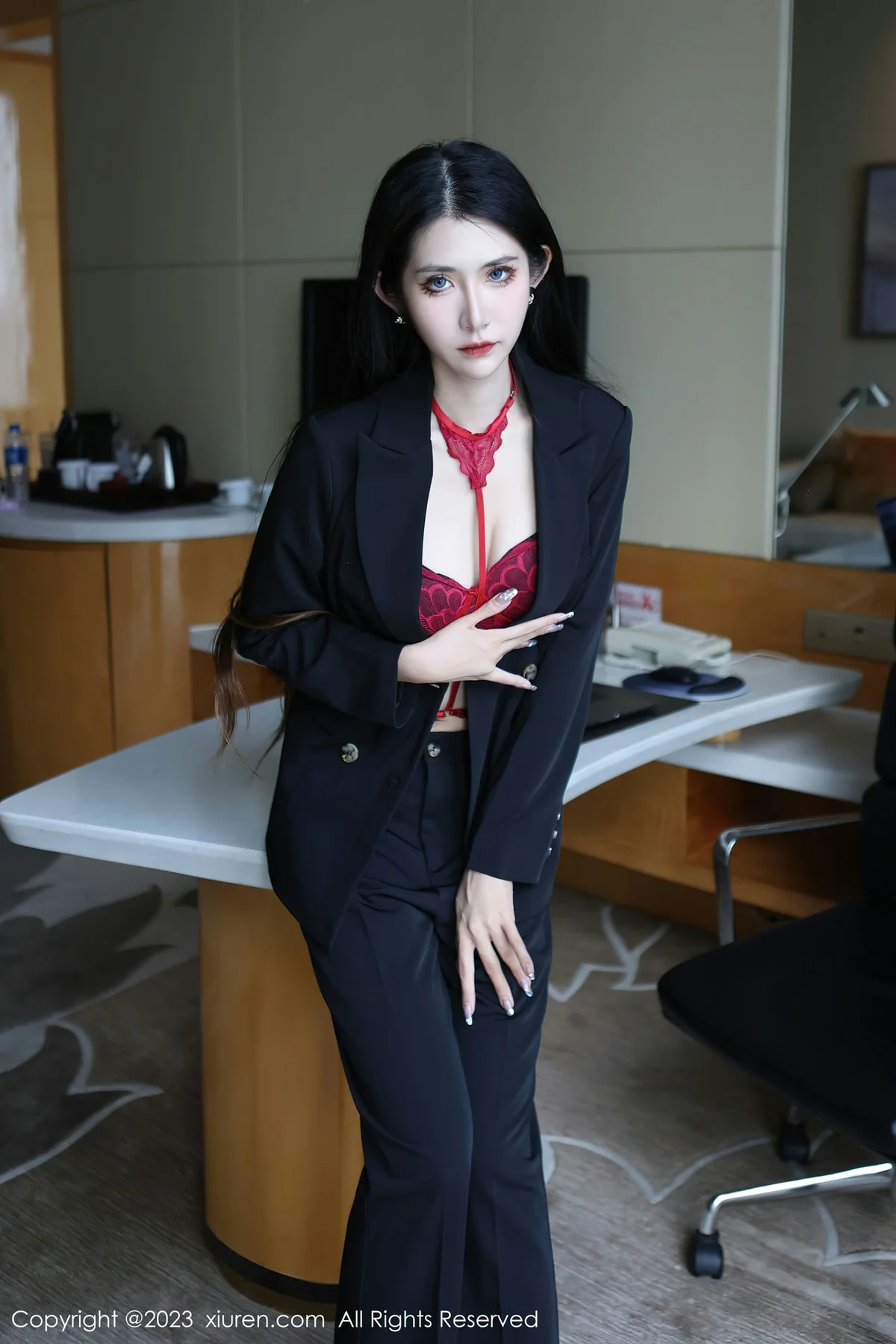 XiuRen 秀人 No.6402 依娜Yina 首套写真红色蕾丝内衣22 - 10