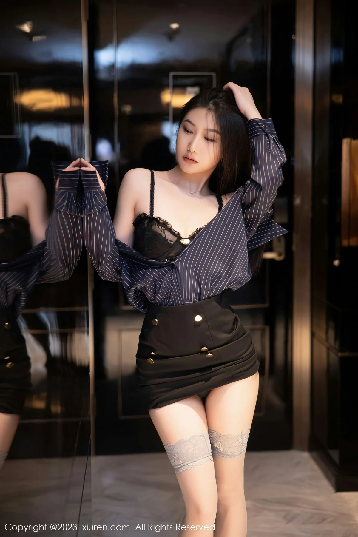 XiuRen 秀人 No.6418 李佳芮cherie 黑色短裙第二套写真33 - 8