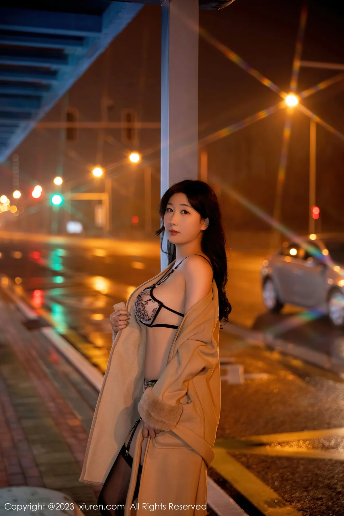 XiuRen 秀人 No.6424 江真真 街拍魅惑黑丝性感写真1 - 3