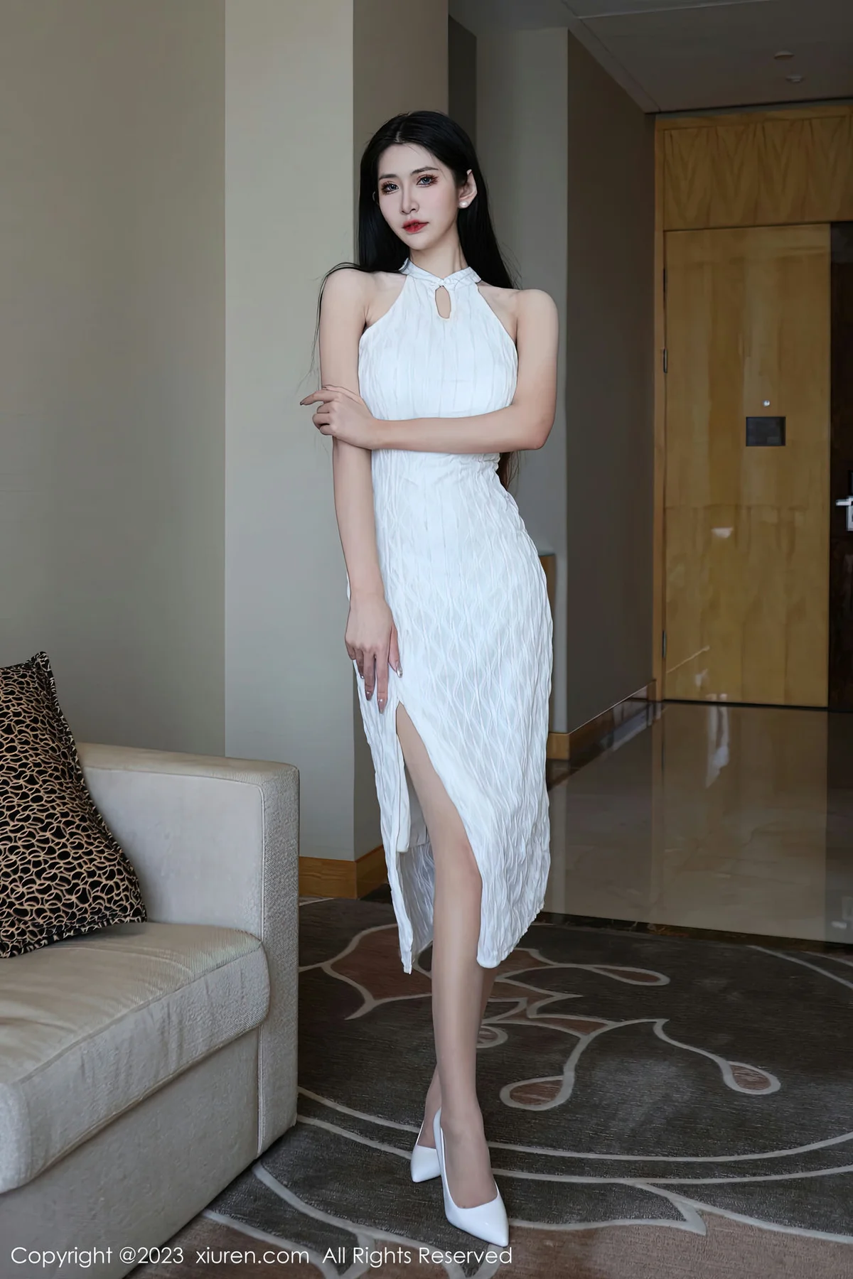 XiuRen 秀人 No.6438 依娜Yina 连衣长裙裤第二套写真3 - 6