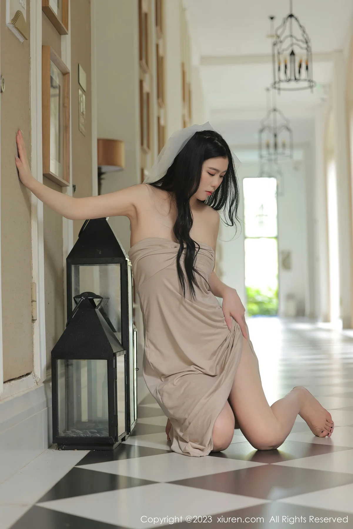 XiuRen 秀人 No.6513 李雅柔182CM 杏色吊带万宁旅拍 - 6