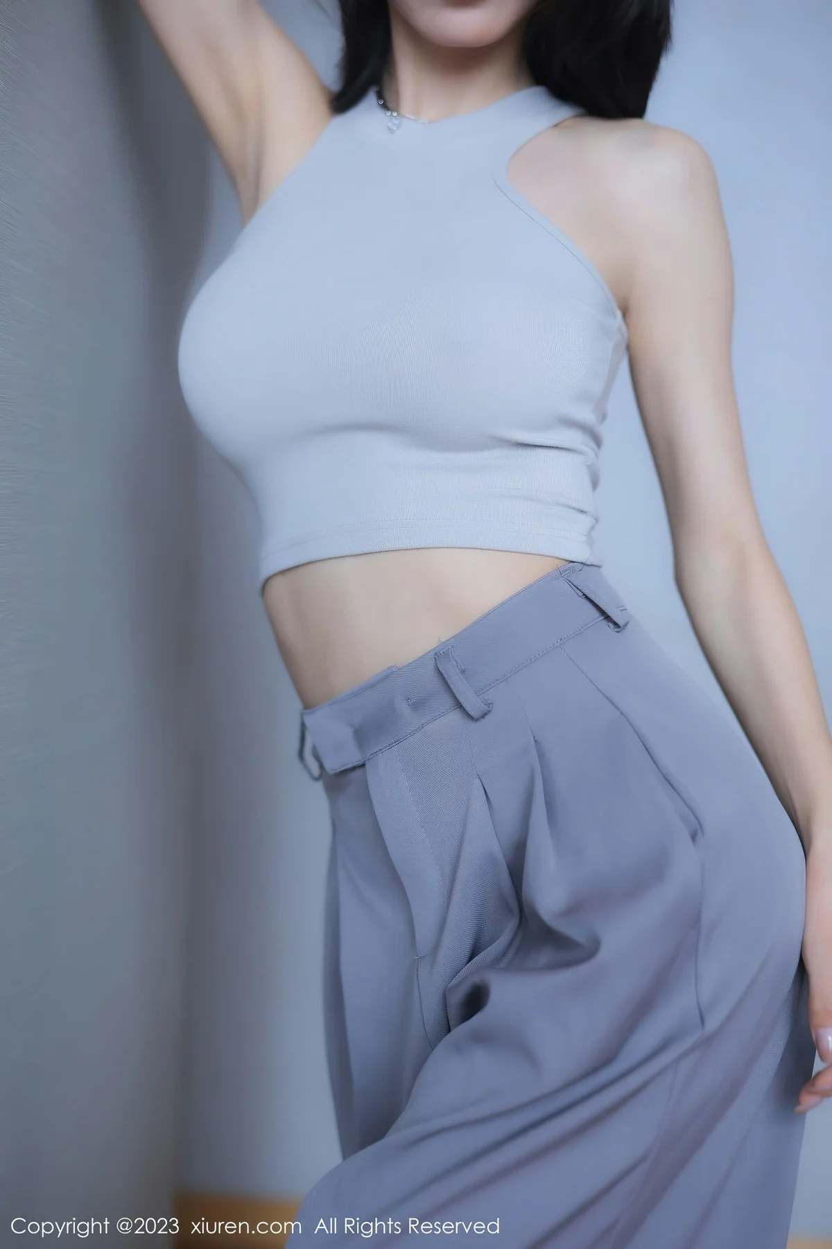 XiuRen 秀人 No.6552 lingyu69 蓝灰色短款上衣写真3 - 4