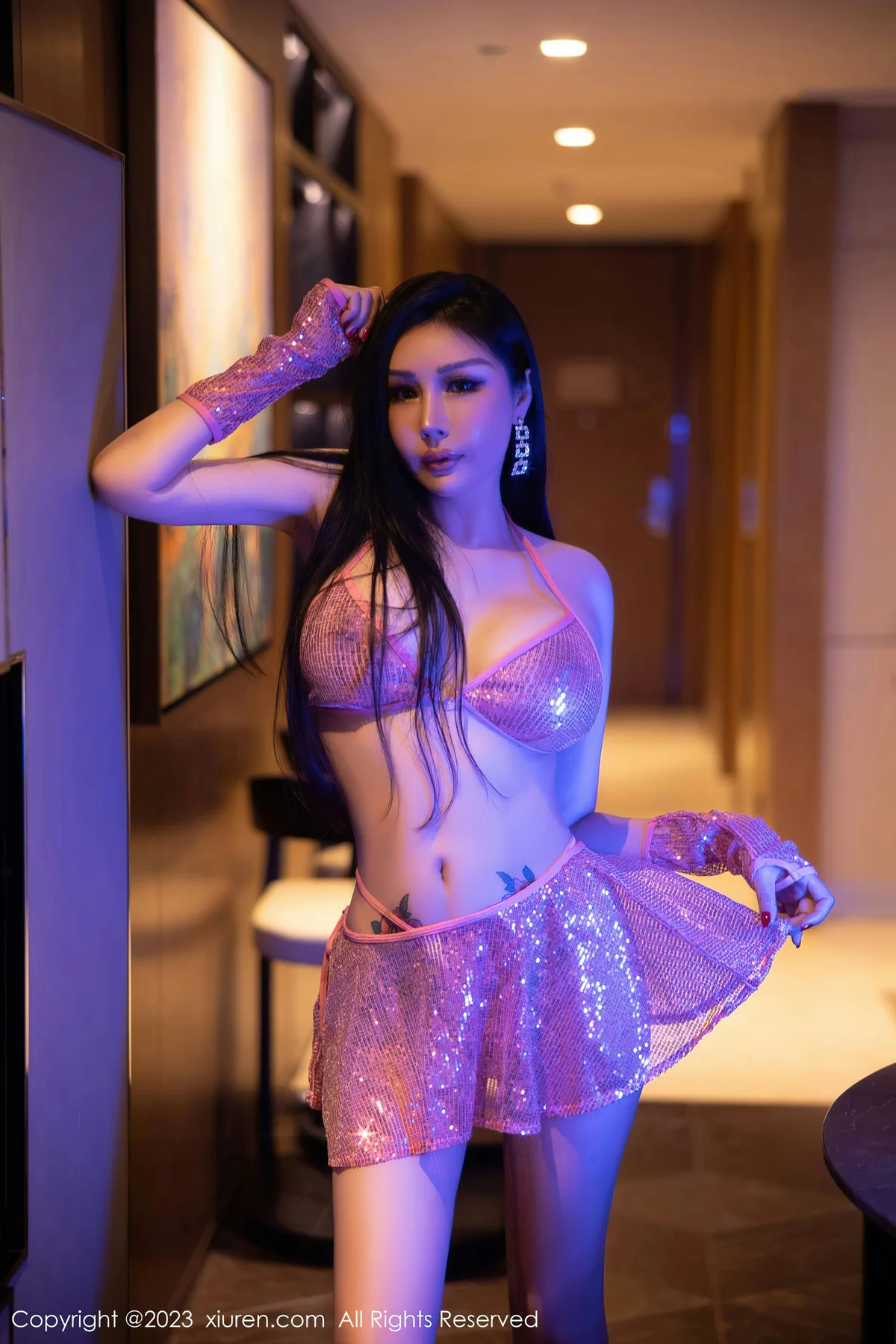 XiuRen 秀人 No.6574 田冰冰 粉色轻透情趣内衣写真3 - 4