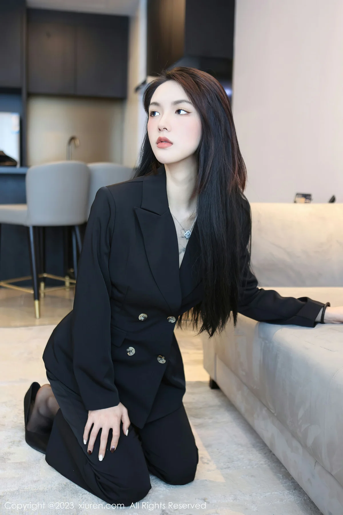 XiuRen 秀人 No.6576 乔一一 紫灰色蕾丝写真 - 9