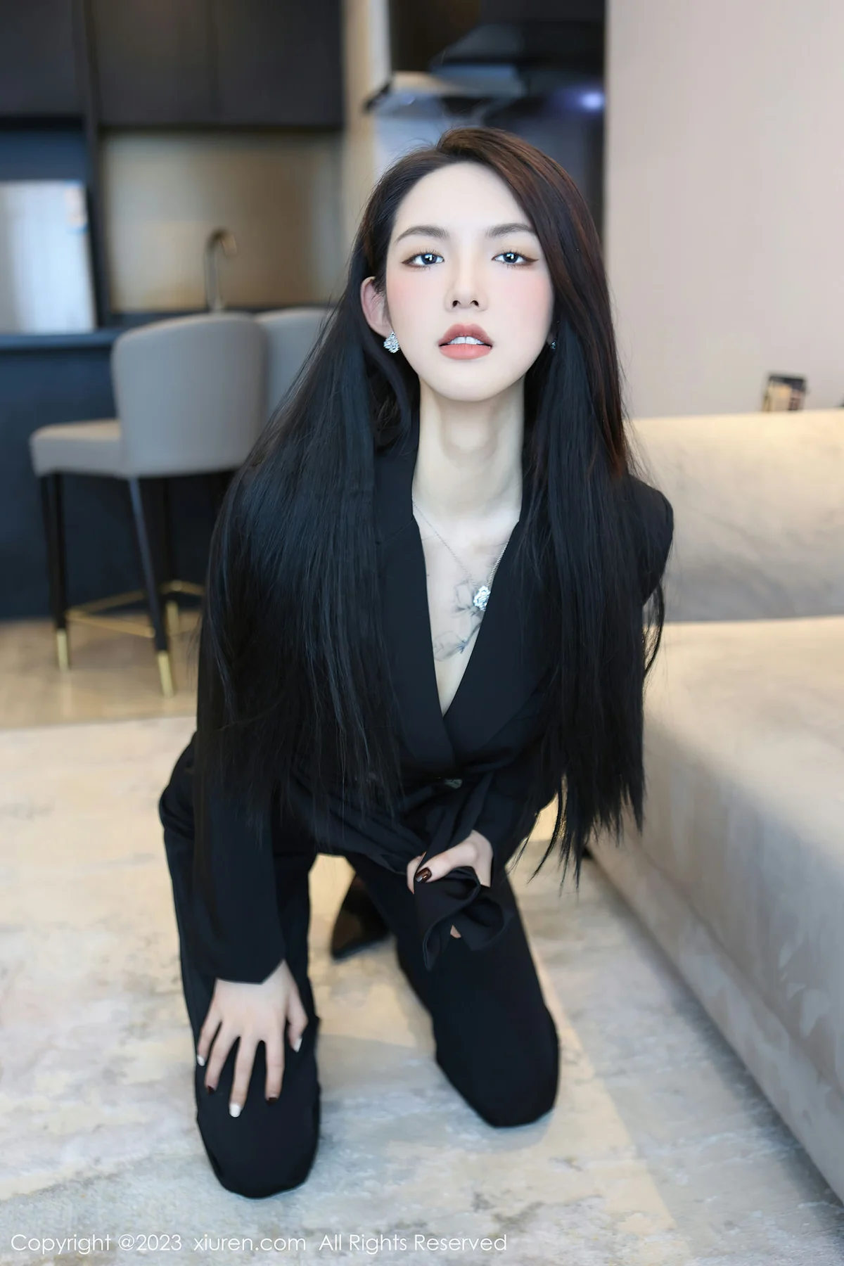 XiuRen 秀人 No.6576 乔一一 紫灰色蕾丝写真 - 10