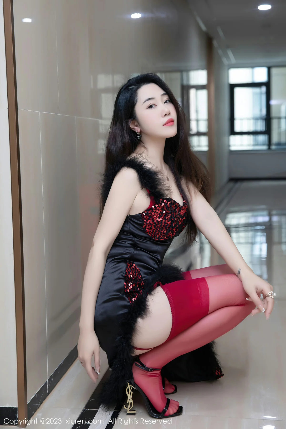 XiuRen 秀人 No.6587 严利娅Yuliya 红色蕾丝情趣内衣性感写真33 - 7