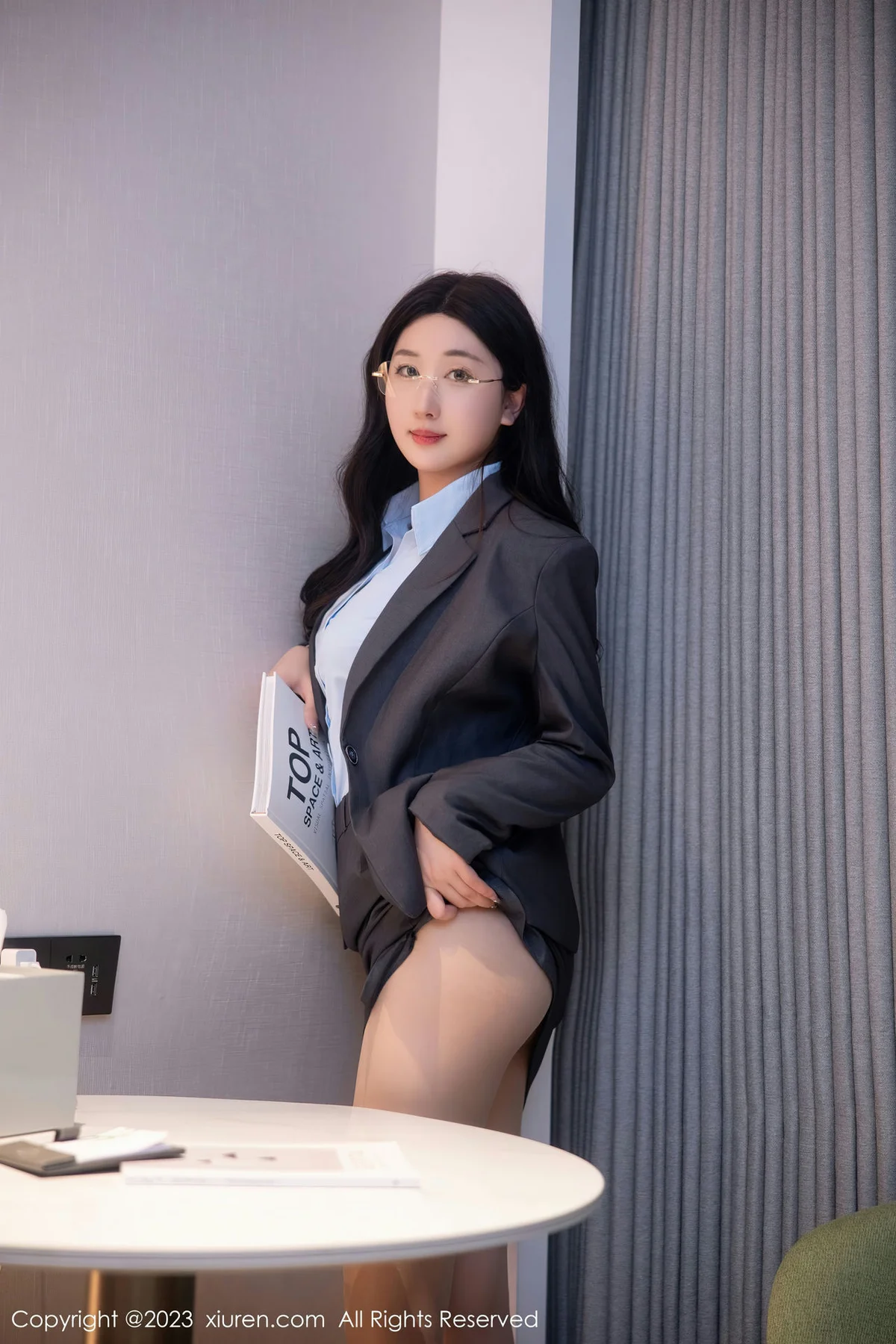 XiuRen 秀人 No.6607 江真真 深灰色Ol制服性感写真3 - 8