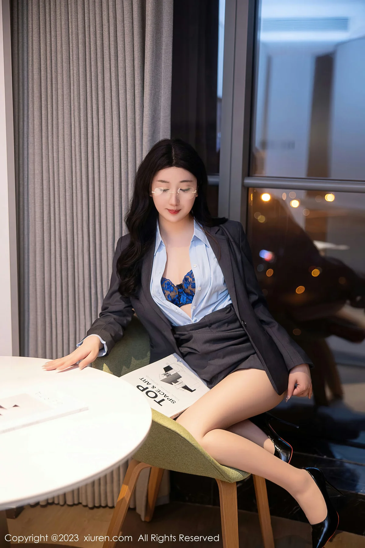 XiuRen 秀人 No.6607 江真真 深灰色Ol制服性感写真3 - 6