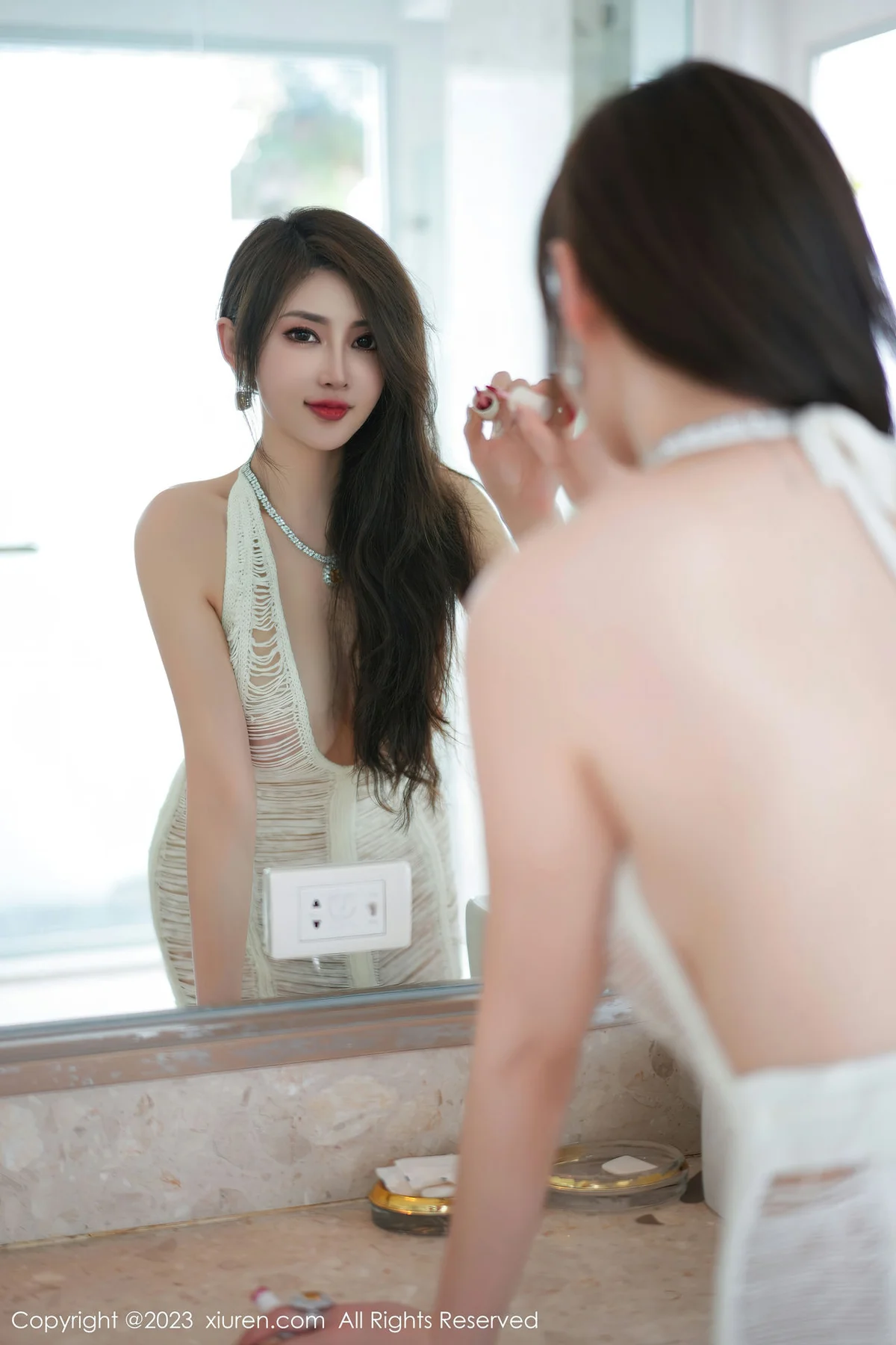 XiuRen 秀人 No.6610 Carol周妍希 白色轻透情趣服饰泰国旅拍 - 1