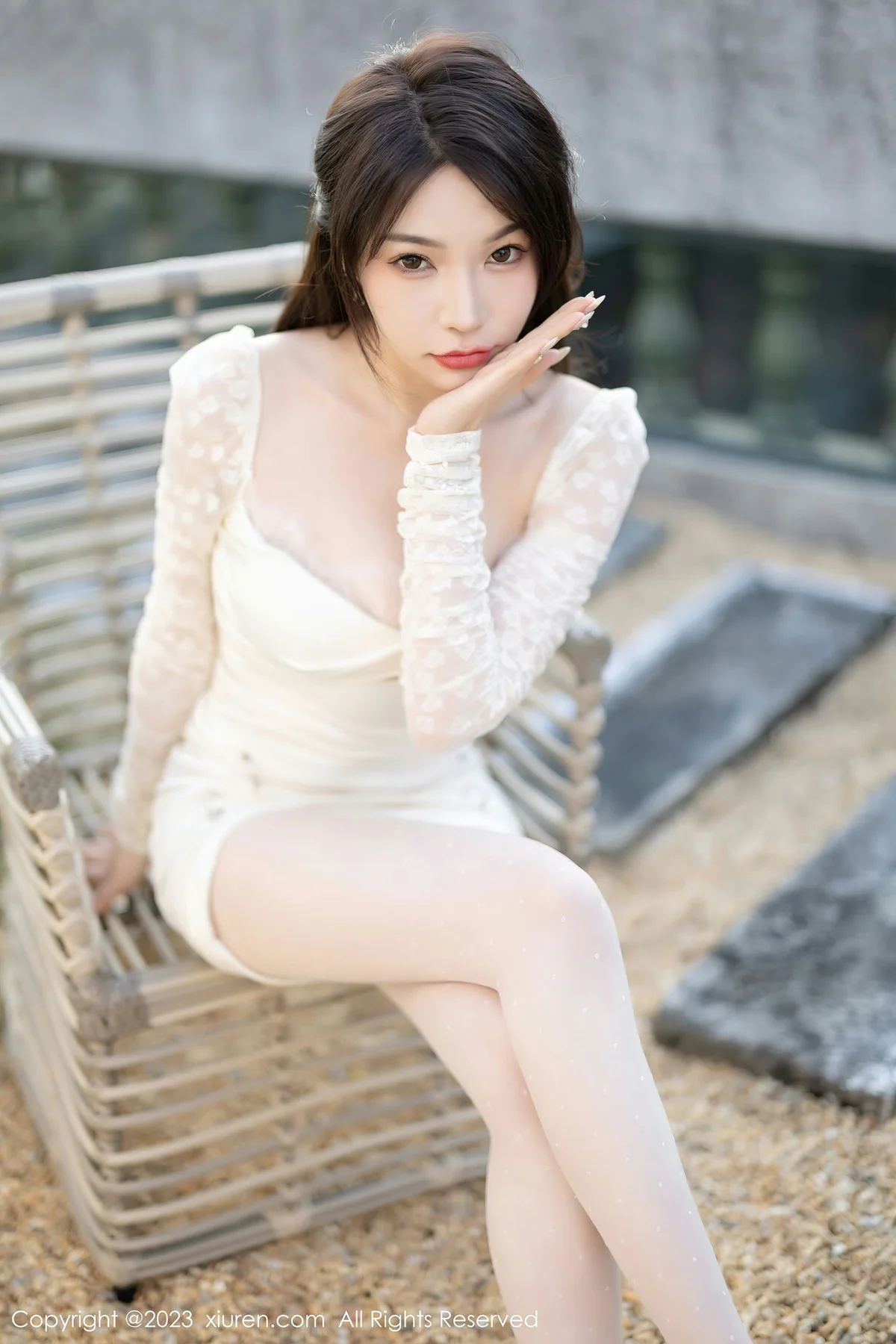 XiuRen 秀人 No.6616 徐莉芝Booty 白色连身短裙海南岛旅拍1 - 7