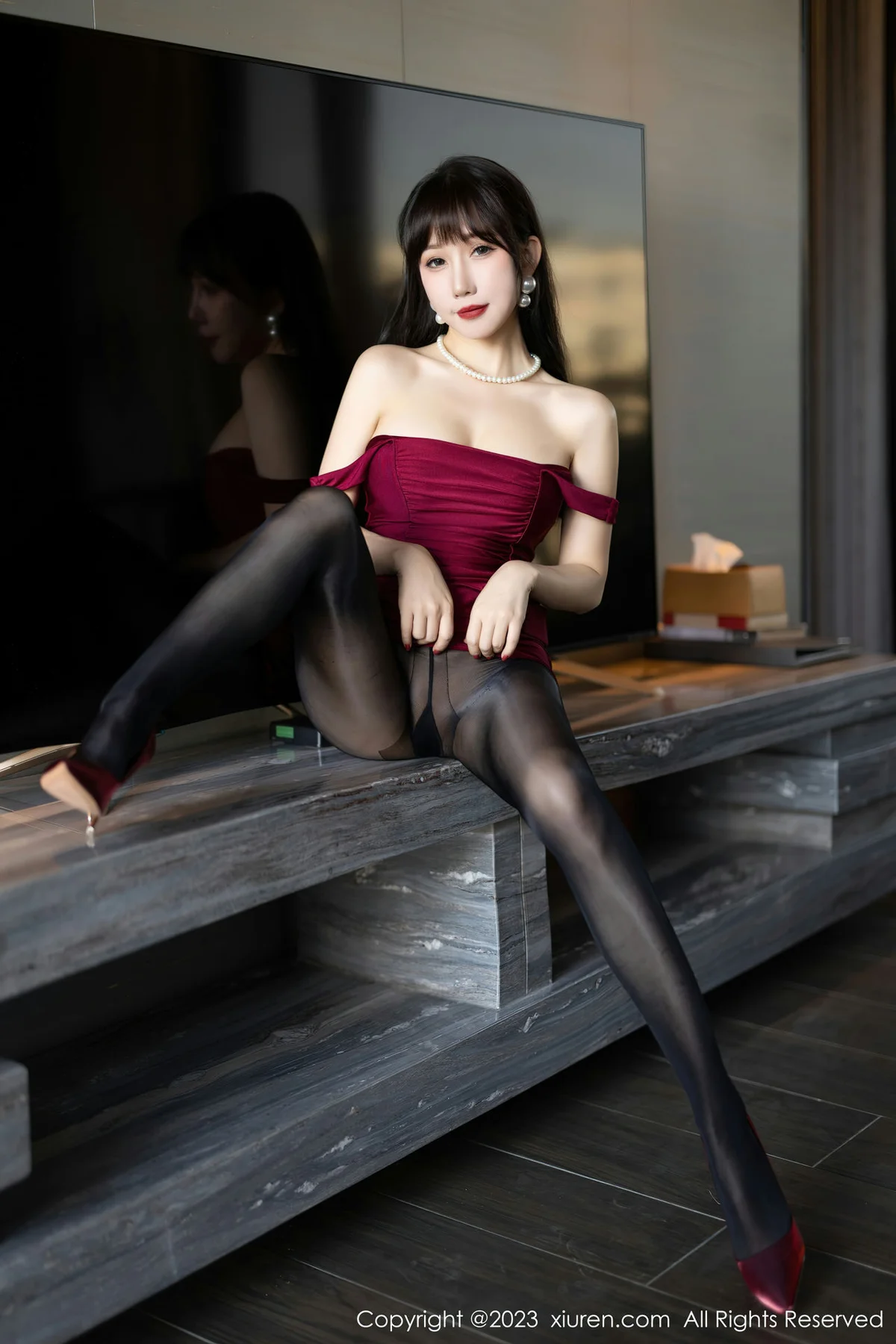 XiuRen 秀人 No.6670 波巧酱 黑色蕾丝内衣海南岛旅拍3 - 10