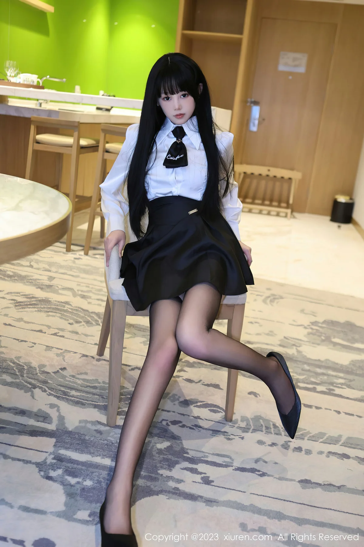 XiuRen 秀人 No.6685 早川京子 黑色情趣内衣性感写真 - 3