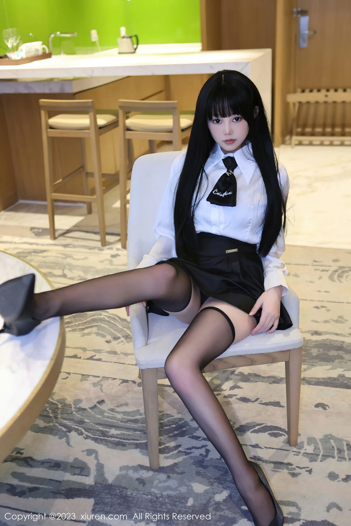 XiuRen 秀人 No.6685 早川京子 黑色情趣内衣性感写真 - 5