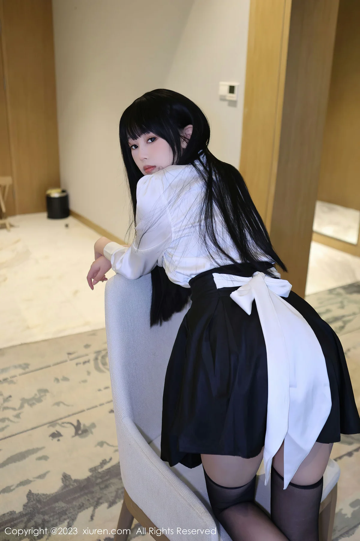 XiuRen 秀人 No.6685 早川京子 黑色情趣内衣性感写真 - 10