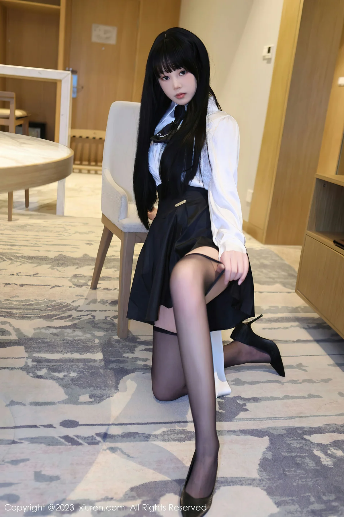 XiuRen 秀人 No.6685 早川京子 黑色情趣内衣性感写真 - 4